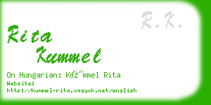 rita kummel business card